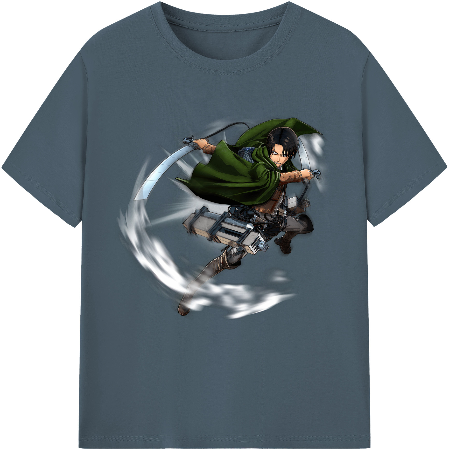 （画像用） 進撃の巨人 リヴァイ·アッカーマン Attack on Titan Levi Ackerman 綿100％半袖Tシャツ（フロントプリント）